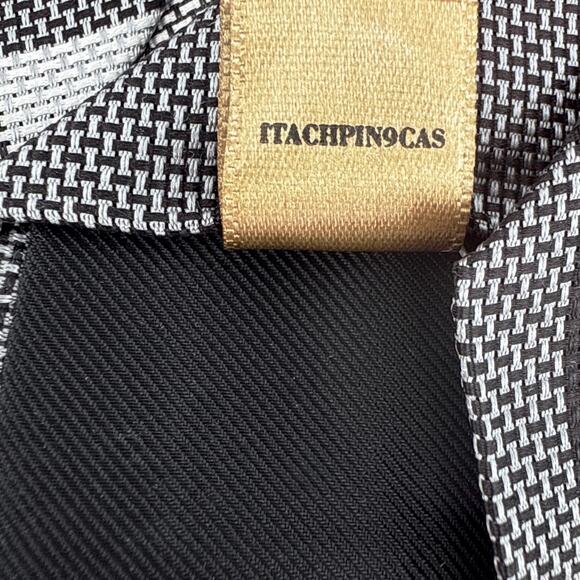 BURBERRY Manston Exploded Check Silk Tie in Charcoal - Picture 6 of 10